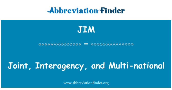 JIM: Joint, Interagency, and Multi-national