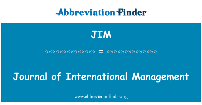 JIM: Jurnal de Management internaţional