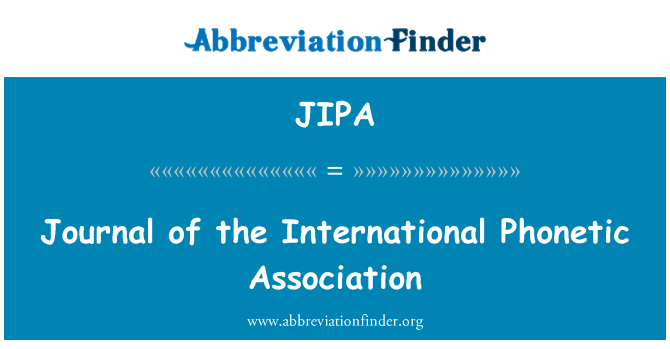 JIPA: Dziennik międzynarodowego stowarzyszenia fonetyczne