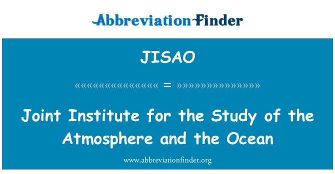 JISAO: Объединенный институт для изучения атмосферы и океана