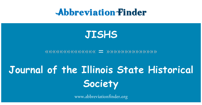 JISHS: Dagboek van de Illinois State Historical Society