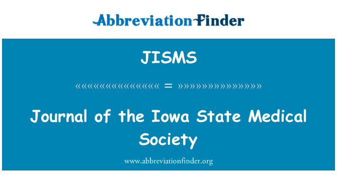 JISMS: आयोवा राज्य चिकित्सा सोसायटी के जर्नल