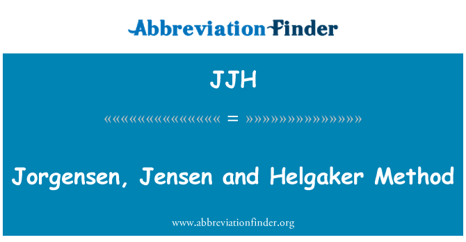 JJH: Jorgensen, Jensen and Helgaker Method