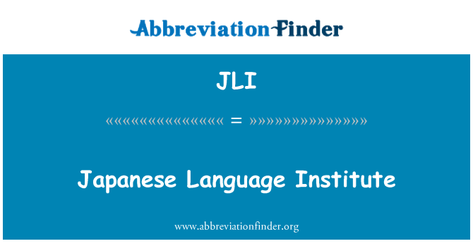 JLI: Japanese Language Institute