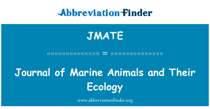 JMATE: 海洋动物与他们生态学杂志