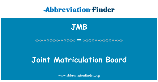 JMB: Bendras Matriculation valdybos