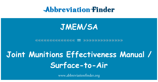 JMEM/SA: Felles ammunisjon effektiviteten manuell / Surface-to-Air