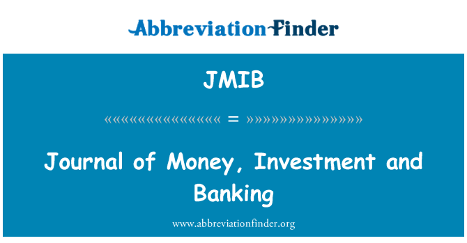 JMIB: پیسے، سرمایہ کاری اور بینکنگ کے روزنامچہ
