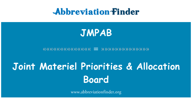 JMPAB: Materjal Konġunt prijoritajiet & Bord ta ' l-allokazzjoni