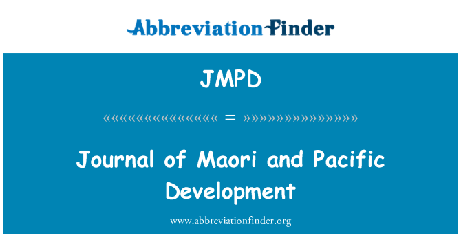 JMPD: Jurnal de Maori şi Pacific de dezvoltare