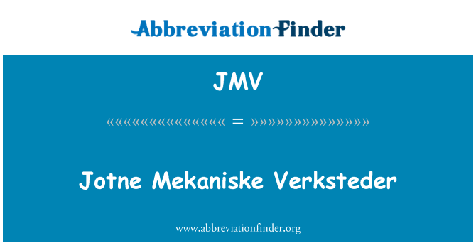 JMV: Jotne Mekaniske Verksteder