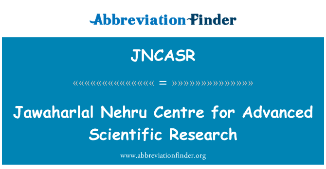 JNCASR: Jawaharlal Nehru sant pou avanse rechèch syantifik