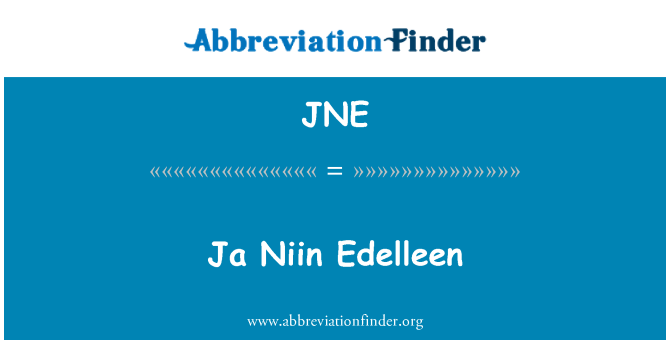 JNE: Jā Niin Edelleen