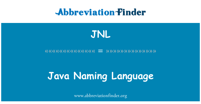 JNL: Java-taal naamgeving