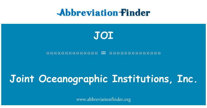 JOI: Istituzzjonijiet, Inc. Oċeanografiku Konġunt