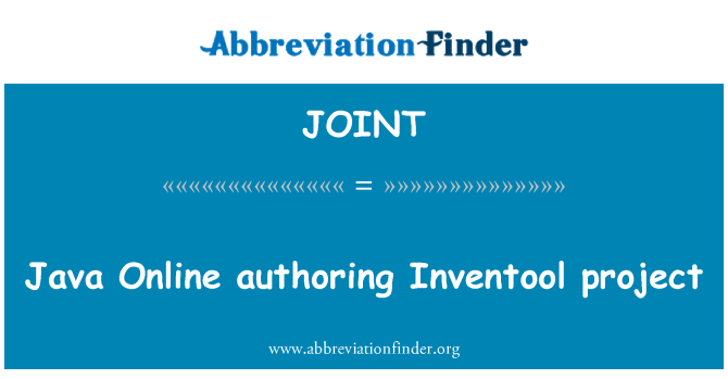 JOINT: Java Online authoring Inventool project