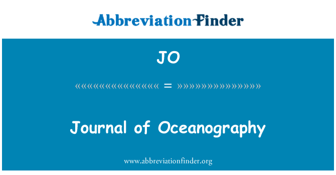 JO: Diario de Oceanografía