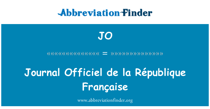 JO: Ġurnal Officiel de la République Française
