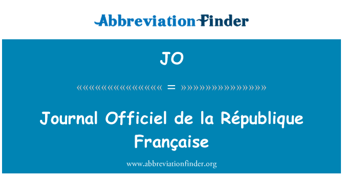 JO: Επίσημη Εφημερίδα de Λα République Française