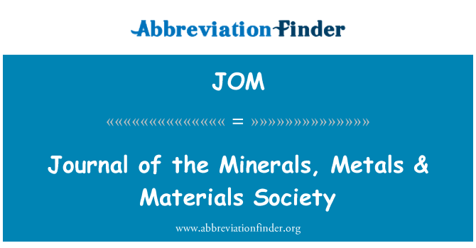 JOM: Diario de los minerales, los metales & sociedad de materiales