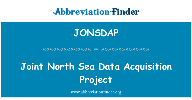 JONSDAP: Společné Severního moře Data Acquisition Project