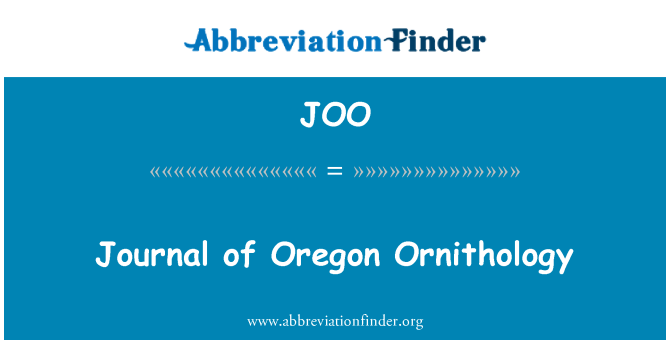 JOO: Journal of Oregon Ornithology