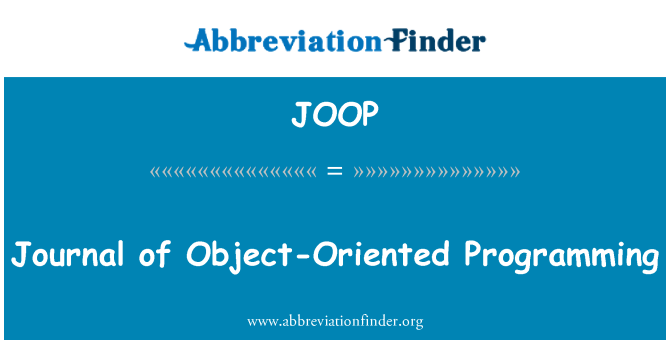 JOOP: Jurnal de programare orientat-obiect