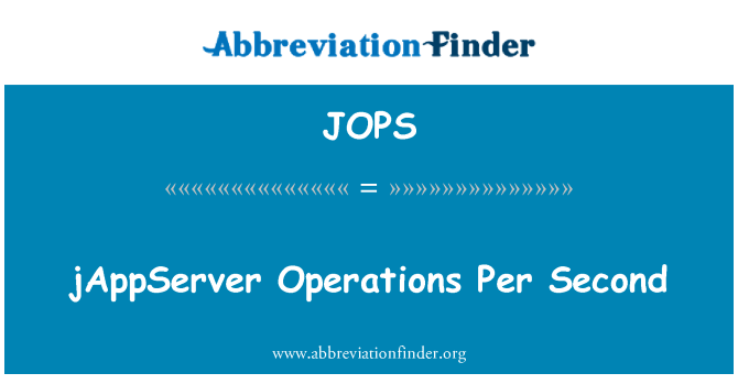 JOPS: jAppServer gweithrediadau fesul ail