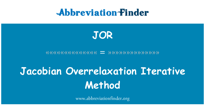 JOR: Jacobian Overrelaxation iterativnu metodu