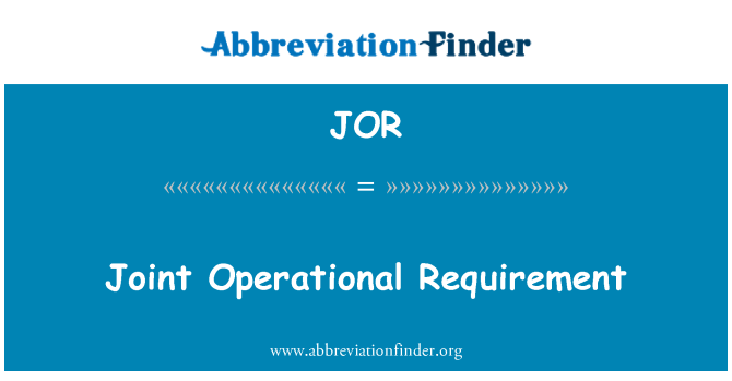 JOR: Necesidad operacional conjunta