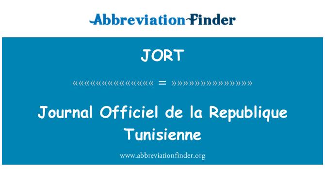 JORT: Jurnal Officiel de la Republique Tunisienne