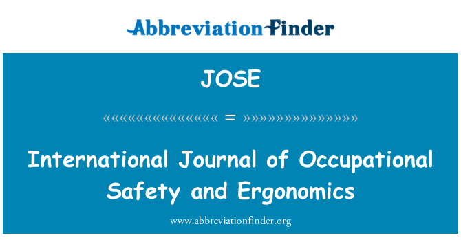 JOSE: Revista internacional de seguretat i ergonomia