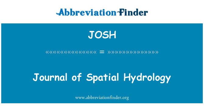 JOSH: Journal of Spatial Hydrology