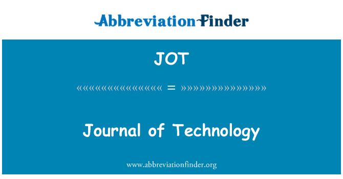 JOT: Journal of technoleg