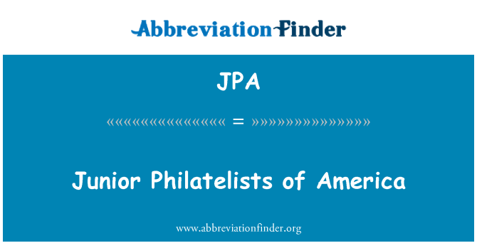 JPA: 미국의 쥬 니 어 Philatelists