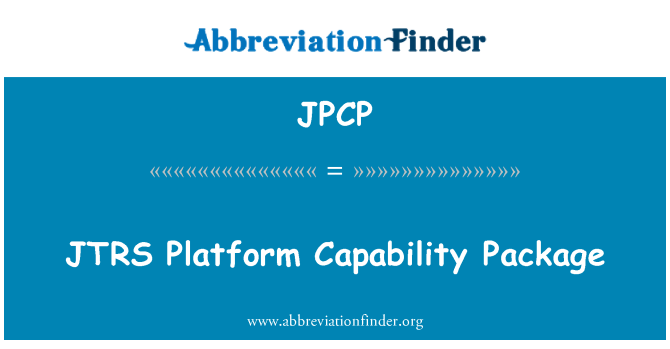 JPCP: JTRS platformu schopnosti balíček