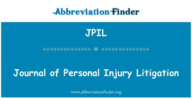 JPIL: Revista de litigis de lesions personals