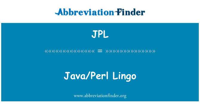 JPL: Java/Perl Lingo