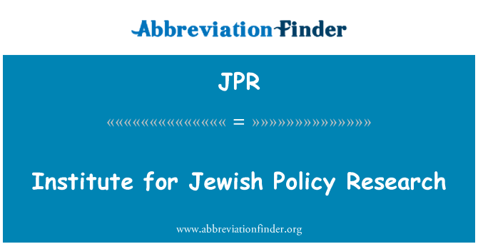 JPR: موسسه تحقیقات سیاست یهود