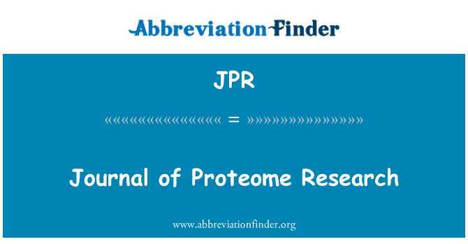 JPR: Journal of Proteome Research