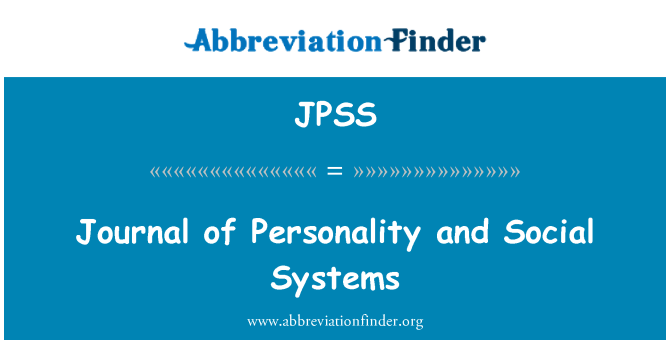 JPSS: A sociálních systémů