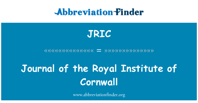 JRIC: Journal of the Royal Institute of Cornwall