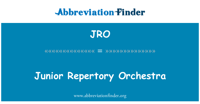 JRO: Junior repertoriul orchestrei
