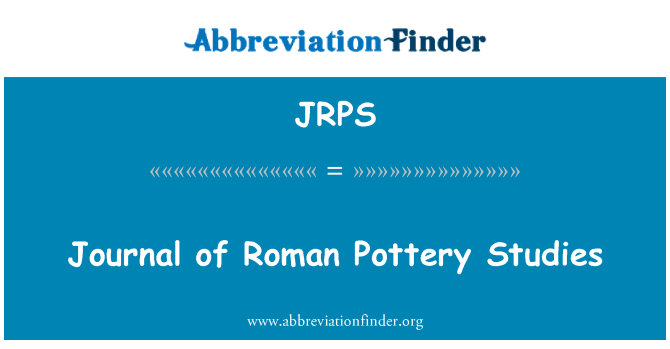 JRPS: Journal of Roman Pottery Studies