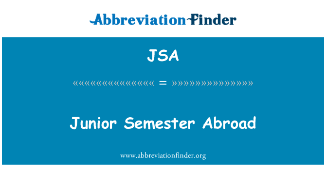 JSA: Junior Semester in het buitenland