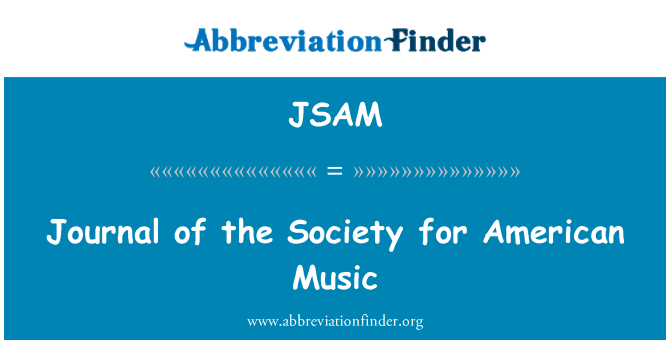 JSAM: Journal of the Society for American Music