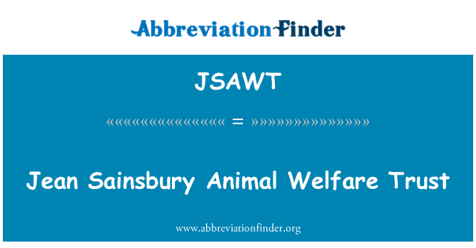 JSAWT: Jean Sainsbury Animal Welfare vertrouwen