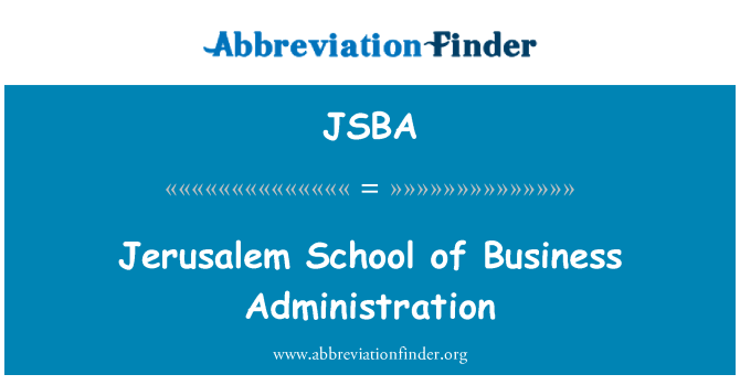 JSBA: Jérusalem School of Business Administration