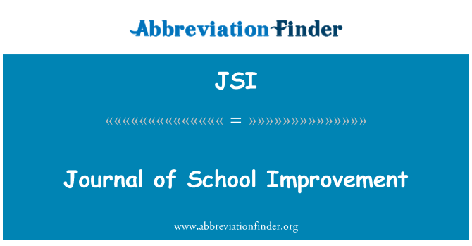 JSI: سکول کی بہتری کا روزنامچہ