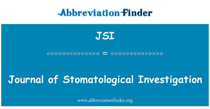 JSI: Ġurnal ta ' l-investigazzjoni Stomatological